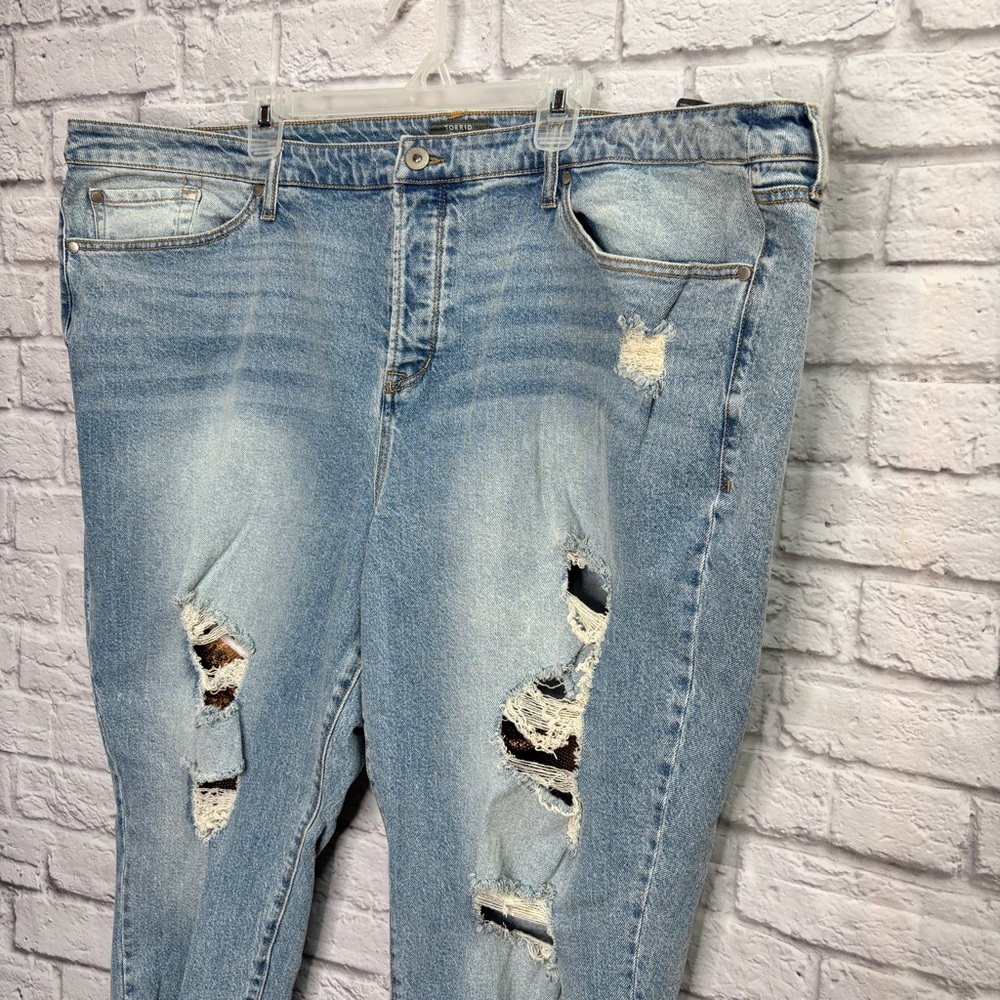 Torrid Womens Straight Vintage Jeans Size 26 High-Rise Sequin Backed Medium Wash - Picture 4 of 9